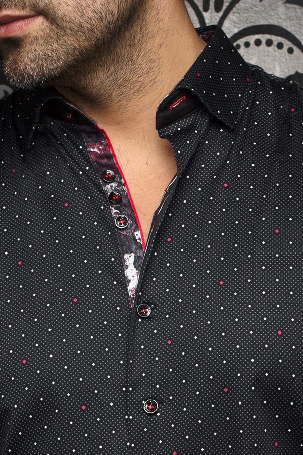 Chemise Au Noir | LANZANI, Noir Rouge