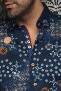 Au Noir Shirt | FlORIANI, Navy Orange