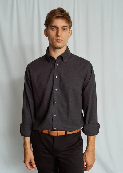 Brunn & Stengade Muriel Casual Modern Fit Shirt | Charcoal