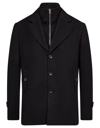 Brunn & Stengade Kodiak Regular Fit Coat | Black