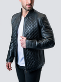 Maceoo Veste en cuir Croco | Noir