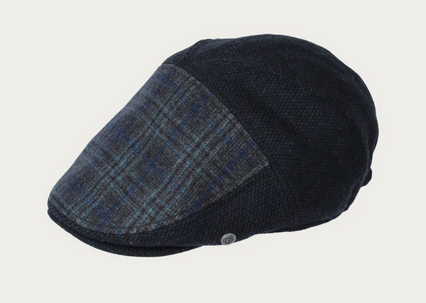 Bugatti Peaked Cap with Glencheck Patchwork | Navy