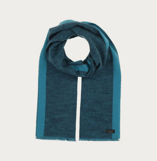 Echarpe en cachemire Bugatti - Made in Germany | Teal/Navy