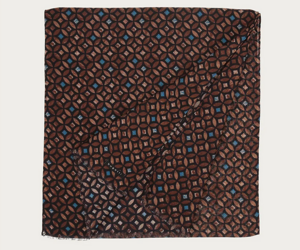 Foulard Bugatti Imprimé Emeraude | Marron/Teal