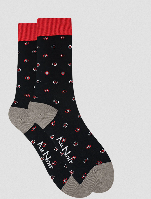 Chaussettes Au Noir | Noir/Rouge