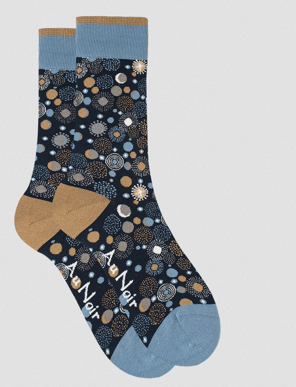 Au Noir Socks | Navy/Tobacco