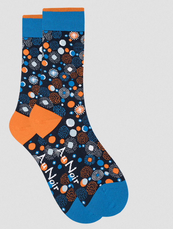 Au Noir Socks | Navy/Orange