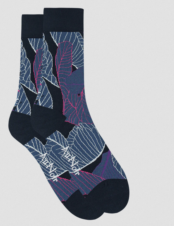 Au Noir Socks | Navy/Fushia