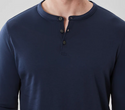 The Barakett Long-Sleeve Henley | Blue Night