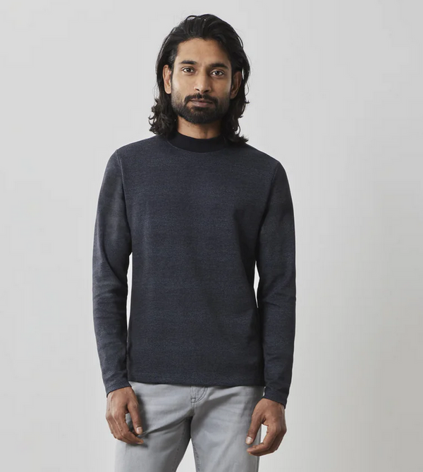 Robert Barakett Walcove Long-Sleeve High Crew | Navy