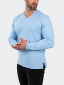 Maceoo V-Neck Edison Solid | Pouder Blue