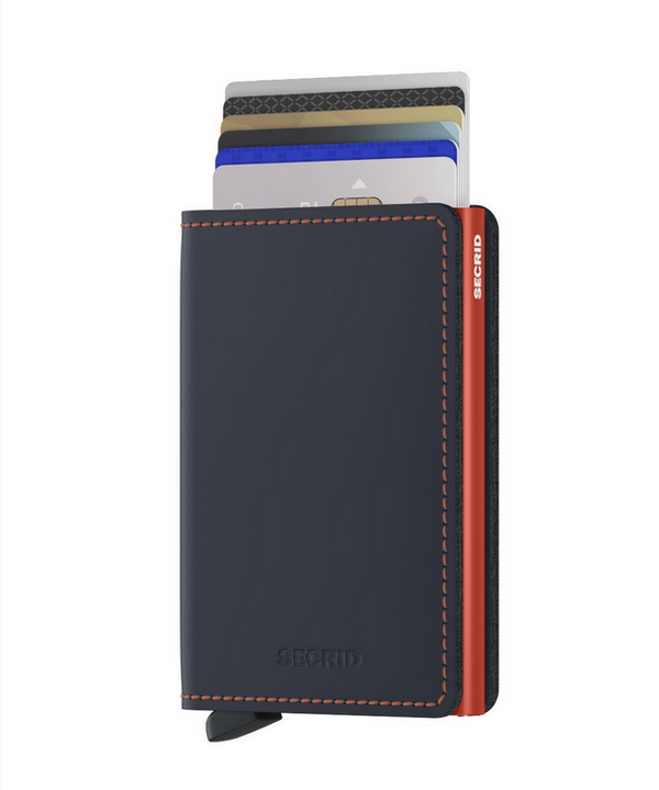 Secrid Slim Wallet Matte Night Blue/Orange