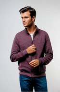 7 Downie St. Waffle Knit Cardigan Sweater | Burgundy