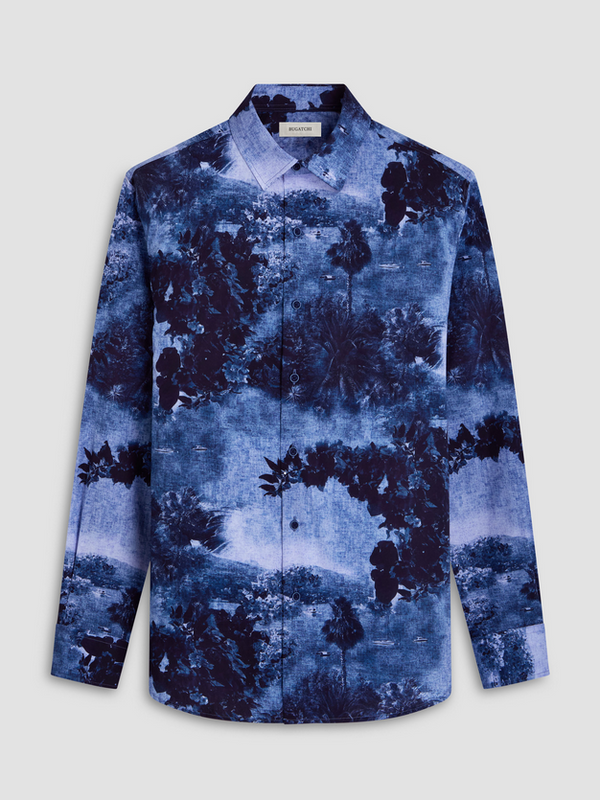 Bugatchi Cotton Shirt with Stretch | Indigo