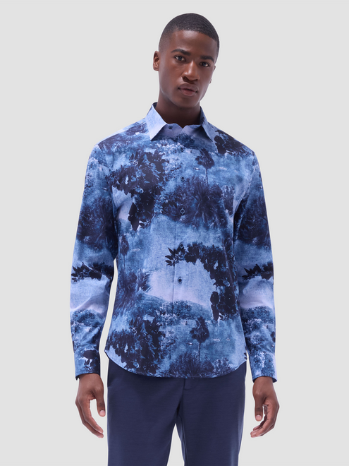 Bugatchi Cotton Shirt with Stretch | Indigo