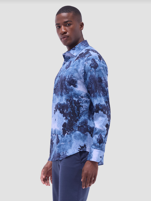 Bugatchi Cotton Shirt with Stretch | Indigo