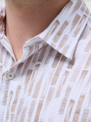 Bugatchi Orson Seersucker Shirt | Camel