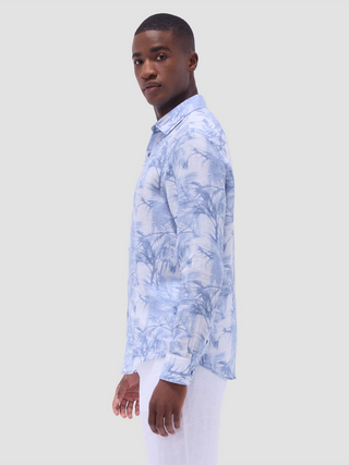 Bugatchi Linen Shirt | Steel