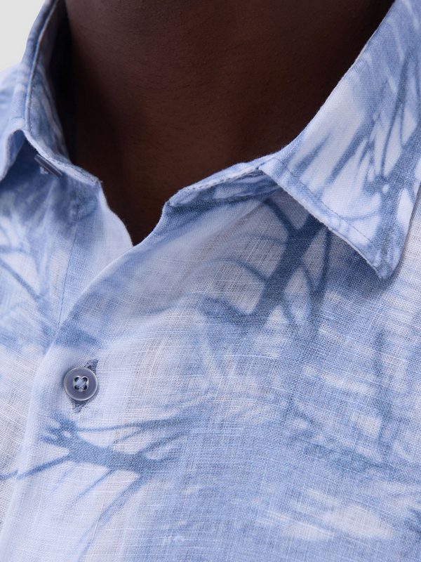 Bugatchi Linen Shirt | Steel