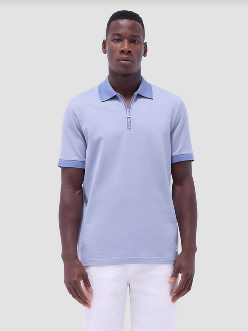 Bugatchi Zip Polo | Cobalt