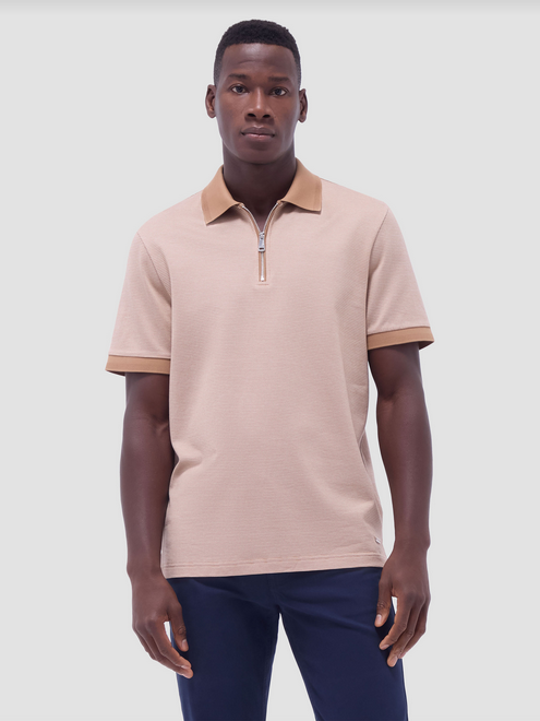 Bugatchi Zip Polo | Camel