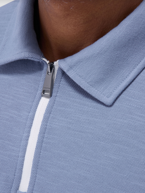 Bugatchi Zip Polo | Cobalt