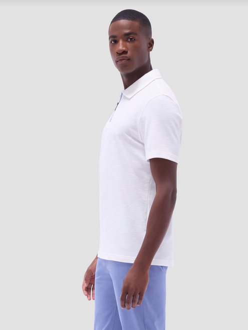 Bugatchi Zip Polo | Chalk