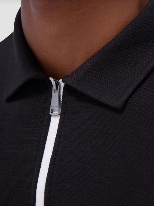 Bugatchi Zip Polo | Black