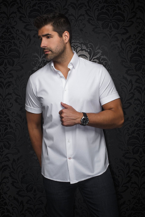 Au Noir 360° Stretch Shirt Short Sleeve | ALEX-SLD, White