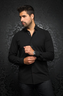 Au Noir 360° Stretch Shirt Long Sleeve | ALEXANDER-SLD, Black