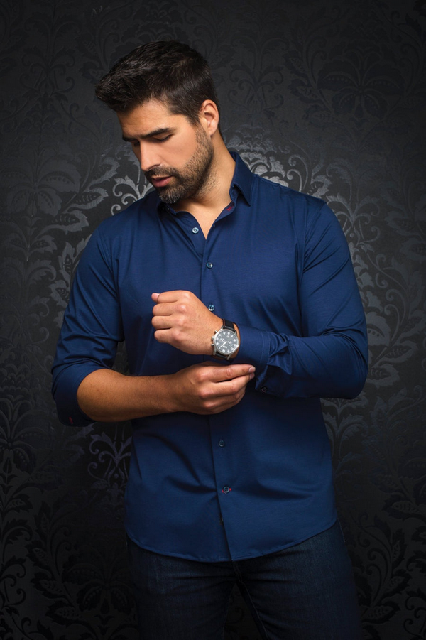 Au Noir 360° Stretch Shirt Long Sleeve | ALEXANDER-SLD, Navy