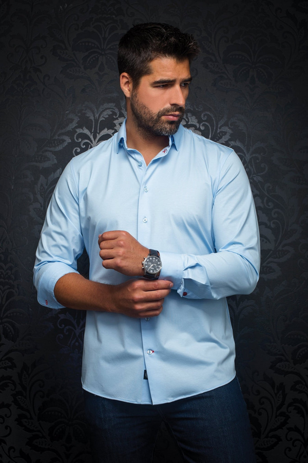 Au Noir 360° Stretch Shirt Long Sleeve | ALEXANDER-SLD, Light Blue