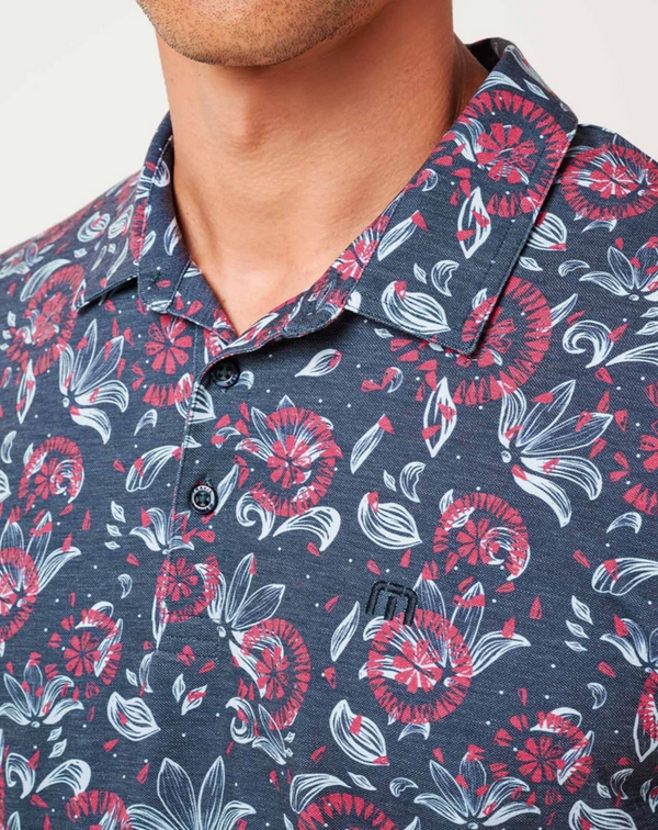 Travis Mathew Featherweight Flourish Polo | Mood Indigo Vintage