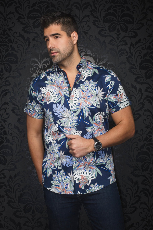 Au Noir Shirt Short Sleeve | CORRADO, Navy