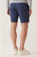 Deke Oasis Bermuda In Supernatural Seersucker | Indigo Heather