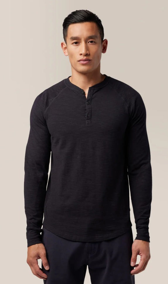 Good Man Brand Slub Henley | Noir