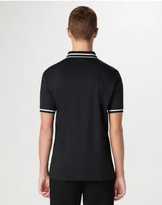 Bugatchi Tipped Solid Polo, Black - Caswell's Fine Menswear