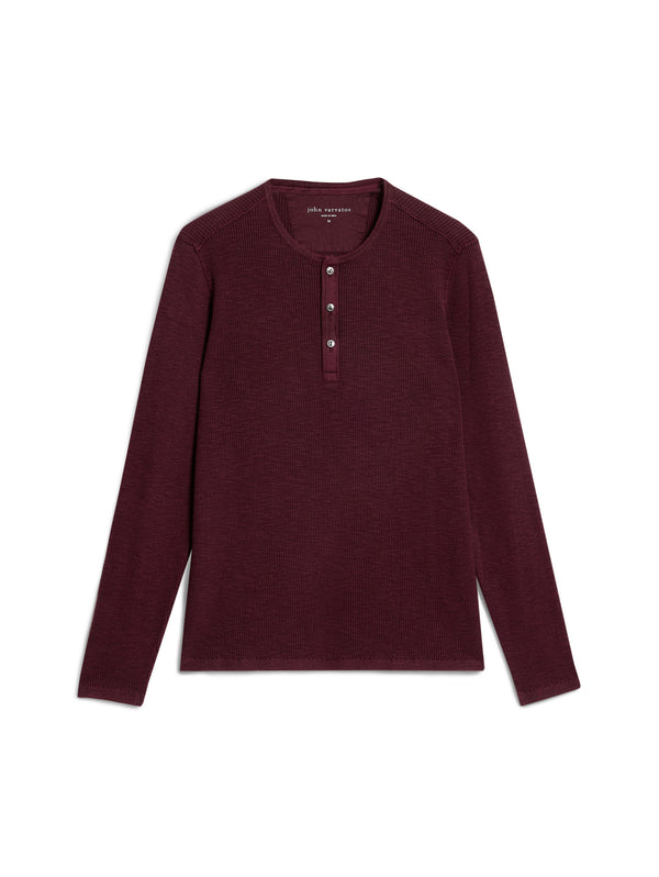 John Varvatos Memphis Waffle Henley | Plum