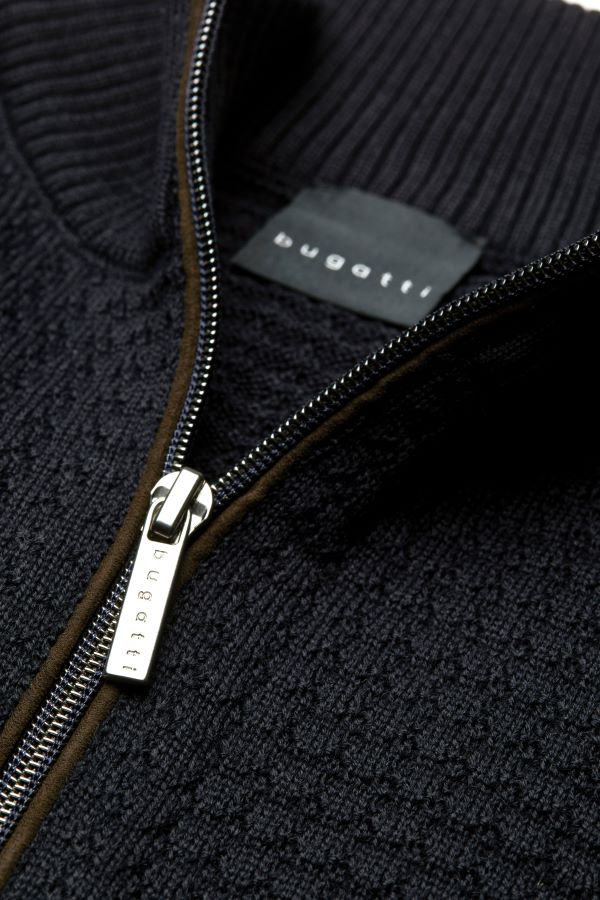 Bugatti 1/4 Zip Sweater, Black - Caswell's Fine Menswear