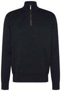 Bugatti 1/4 Zip Sweater, Black - Caswell's Fine Menswear