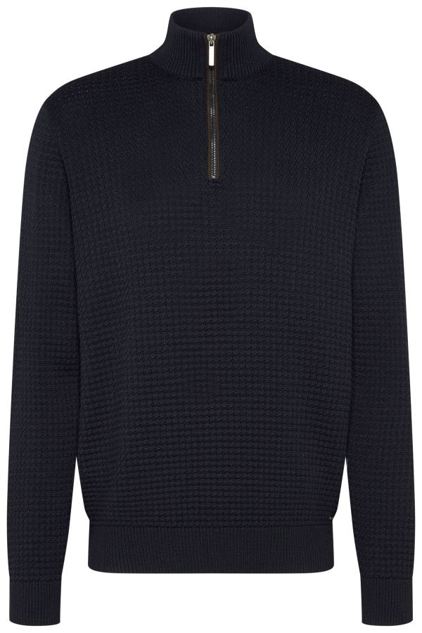 Bugatti 1/4 Zip Sweater, Black - Caswell's Fine Menswear