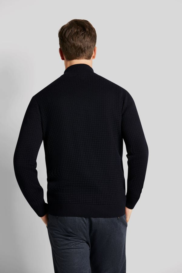 Bugatti 1/4 Zip Sweater, Black - Caswell's Fine Menswear