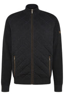 Bugatti Quilted Sweater Full Zip, Black - Caswell's Fine Menswear