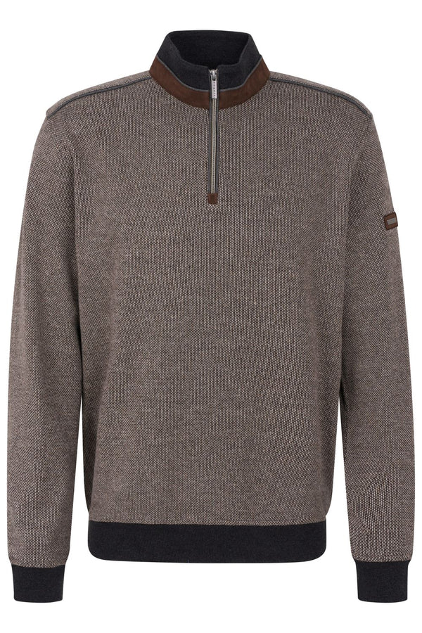 Bugatti Sweater 1/4 Zip | Brown