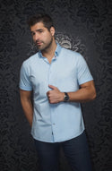 Au Noir 360° Stretch Shirt Short Sleeve | ALEX-SLD, Light Blue