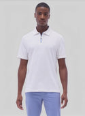 Bugatchi Zip Polo | Chalk