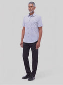 Bugatchi Miles Pattern OoohCotton® Short Sleeve Shirt | Platinum