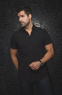 Au Noir 360° Stretch Shirt Short Sleeve | ALEX-SLD, Black