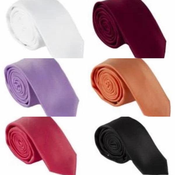 PLAIN MICROFIBER SKINNY TIES ~ 50 COLORS - Caswell's Fine Menswear