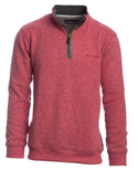 ETHNIC BLUE SWEATER 1/4 ZIP CORAL - Caswell's Fine Menswear